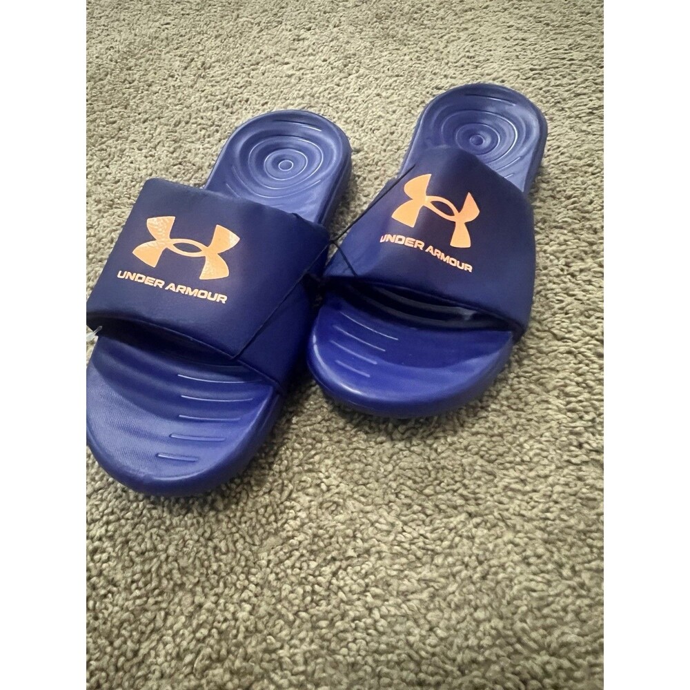 Under Armour UA M Ansa Fix SL Purple Flip Flops Slides 3023761-501 Men Size 10